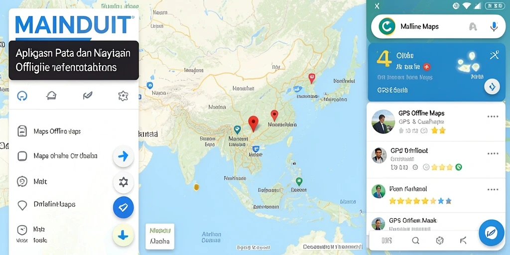 Tampilan antarmuka MAINDUIT yang ramah pengguna untuk GPS Offline Maps.