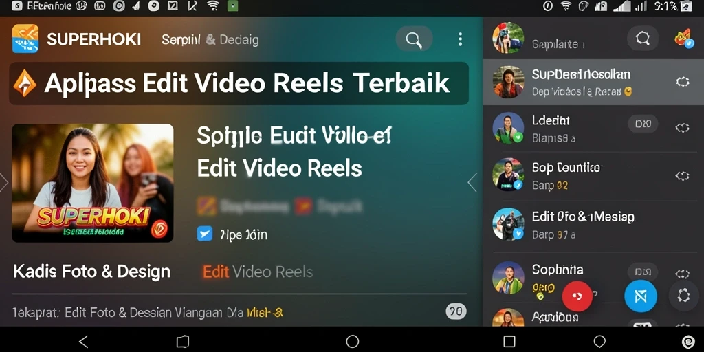 Antarmuka aplikasi SUPERHOKI dengan fitur Edit Video Reels yang menarik.